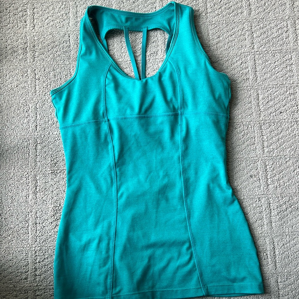 MPG sky, blue shelf bra workout tank top SZ S